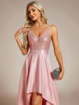 Sparkly Bodice High Low Prom Dresses for Women – Pink