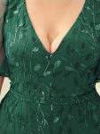 Custom Size Sparkly Embroidery Sequin V Neck Mermaid Evening Dress – Dark Green