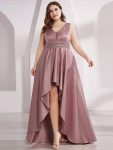 Women’s V-Neck High Low Cocktail Party Dresses – Purple Orchid