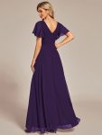 Charming Chiffon Bridesmaid Dress with Lotus Leaf Hemline – Dark Purple