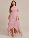 Plus Size Elegant Lotus Sleeves Chiffon Bridesmaid Dress – Dusty Rose