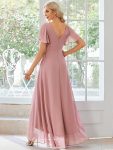 Charming Chiffon Bridesmaid Dress with Lotus Leaf Hemline – Dusty Rose