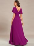 Charming Chiffon Bridesmaid Dress with Lotus Leaf Hemline – Fuchsia