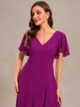 Charming Chiffon Bridesmaid Dress with Lotus Leaf Hemline – Fuchsia