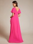 Charming Chiffon Bridesmaid Dress with Lotus Leaf Hemline – Hot Pink