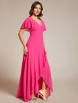 Charming Chiffon Bridesmaid Dress with Lotus Leaf Hemline – Hot Pink