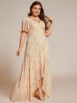 Charming Chiffon Bridesmaid Dress with Lotus Leaf Hemline – Golden Roses