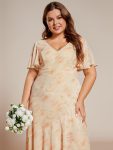 Plus Size Elegant Lotus Sleeves Chiffon Bridesmaid Dress – Golden Roses