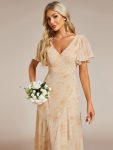 Charming Chiffon Bridesmaid Dress with Lotus Leaf Hemline – Golden Roses