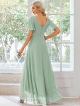 Charming Chiffon Bridesmaid Dress with Lotus Leaf Hemline – Mint Green