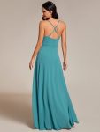 Custom Size Adjustable Spaghetti Strap Chiffon A-Line Bridesmaid Dresses – Dusty Blue