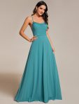 Custom Size Adjustable Spaghetti Strap Chiffon A-Line Bridesmaid Dresses – Dusty Blue