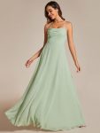 Custom Size Adjustable Spaghetti Strap Chiffon A-Line Bridesmaid Dresses – Mint Green