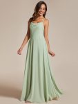 Custom Size Adjustable Spaghetti Strap Chiffon A-Line Bridesmaid Dresses – Mint Green