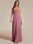 Custom Size Adjustable Spaghetti Strap Chiffon A-Line Bridesmaid Dresses – Purple Orchid