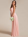 Custom Size Adjustable Spaghetti Strap Chiffon A-Line Bridesmaid Dresses – Pink