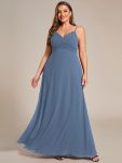 Criss-Cross V-Neck Chiffon Backless A-Line Bridesmaid Dress – Dusty Navy