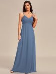 Criss-Cross V-Neck Chiffon Backless A-Line Bridesmaid Dress – Dusty Navy