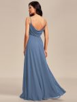 Criss-Cross V-Neck Chiffon Backless A-Line Bridesmaid Dress – Dusty Navy