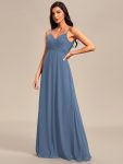 Criss-Cross V-Neck Chiffon Backless A-Line Bridesmaid Dress – Dusty Navy