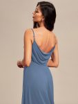 Criss-Cross V-Neck Chiffon Backless A-Line Bridesmaid Dress – Dusty Navy