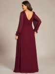 Open Lantern Sleeve A-Line Bridesmaid Dress – Burgundy