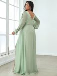 Open Lantern Sleeve A-Line Bridesmaid Dress – Mint Green