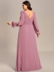 Open Lantern Sleeve A-Line Bridesmaid Dress – Purple Orchid