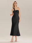 Backless Knit Sleeveless Formal Evening Dress - Black