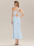 Backless Knit Sleeveless Formal Evening Dress – Sky Blue