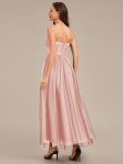 MarisolApplique Mesh Sleeveless Evening Dress – Pink