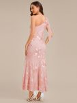 Flowing Ribbon Mesh Mermaid Formal Dress – Pink