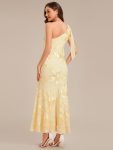 Flowing Ribbon Mesh Mermaid Formal Dress – Yellow