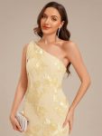 Flowing Ribbon Mesh Mermaid Formal Dress – Yellow