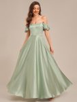 Back Tie Satin Ruffle Sleeve Formal Dress – Mint Green