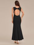 Cut-Out Knit Mermaid Formal Dress – Black