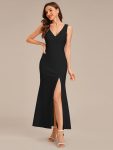 Cut-Out Knit Mermaid Formal Dress – Black