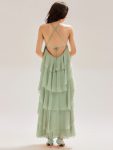 Backless Chiffon Tiered Maxi Dress – Mint Green