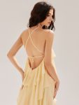 Backless Chiffon Tiered Maxi Dress – Yellow