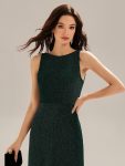 Backless Glitter Mermaid Maxi Dress – Dark Green