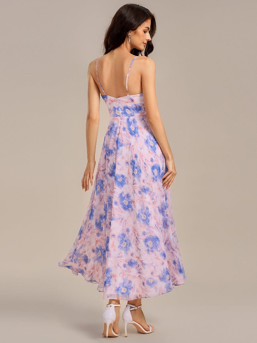 ever RUE|Ruffled Floral V-Neck A-line Maxi Side split Bridesmaid Dress - Azure Bream ever RUE|Ruffled Floral V-Neck A-line Maxi Side split Bridesmaid Dress - Azure Bream