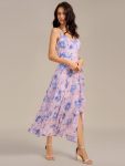ever RUE|Ruffled Floral V-Neck A-line Maxi Side split Bridesmaid Dress – Azure Bream