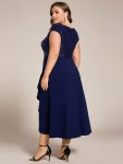 A-Line V-Neck Wedding Guest Dress – Navy Blue