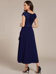 A-Line V-Neck Wedding Guest Dress – Navy Blue