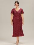Sequin Embroidery Mermaid Formal Dress – Burgundy