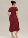 Sequin Embroidery Mermaid Formal Dress – Burgundy