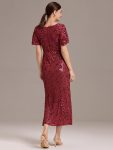 Sequin Embroidery Mermaid Formal Dress – Burgundy