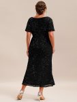 Sequin Embroidery Mermaid Formal Dress – Black