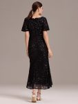 Sequin Embroidery Mermaid Formal Dress – Black
