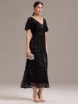 Sequin Embroidery Mermaid Formal Dress – Black